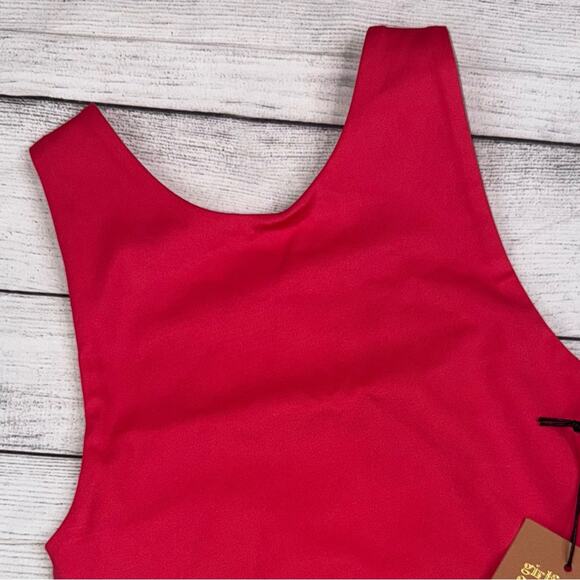 GIRLFRIEND COLLECTIVE NWT Dylan Workout Bra in Coral Red Size XXS Crop Top - Picture 5 of 7